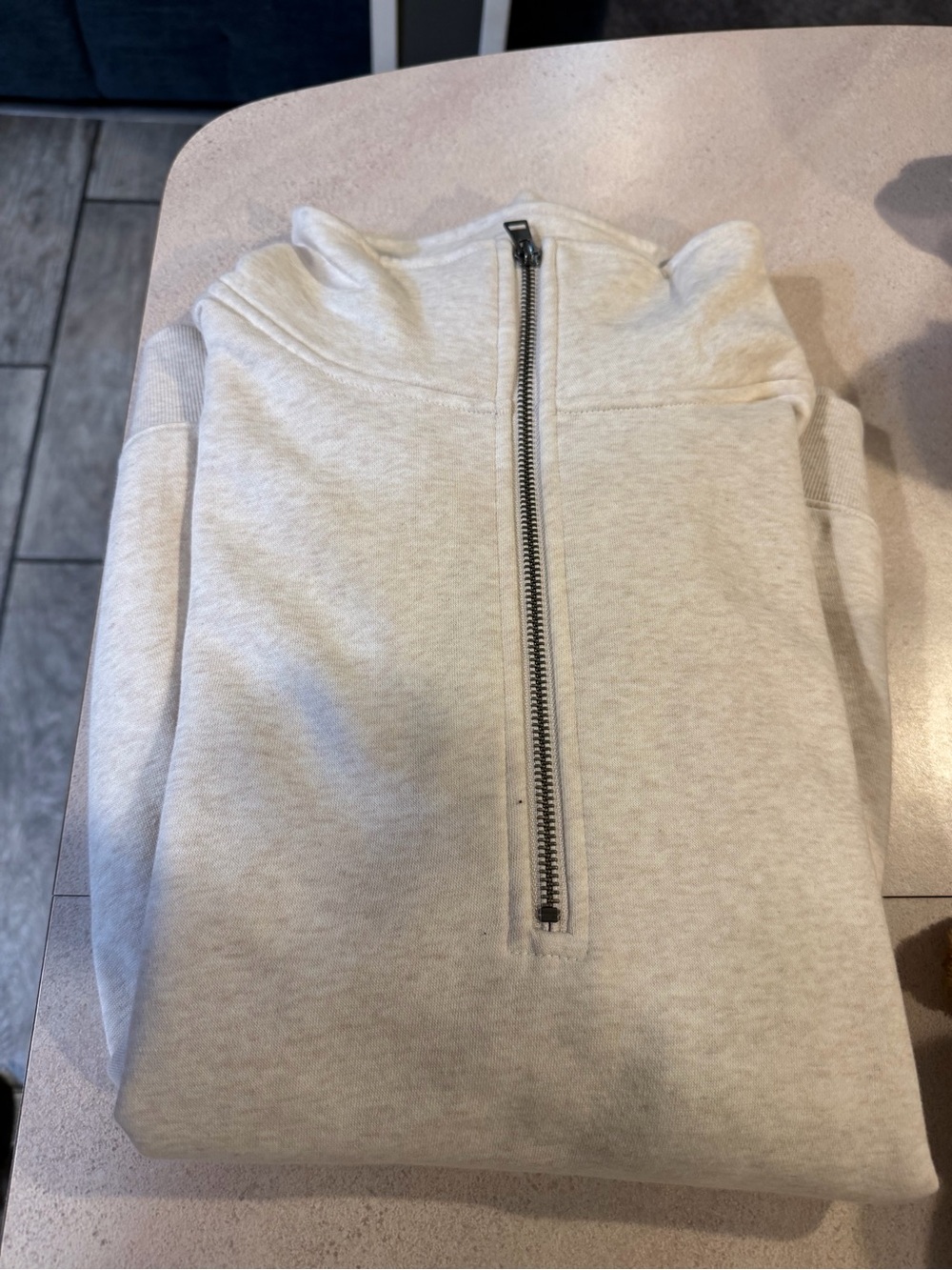 Women’s  Half-Zip Pullover Sweater - Light Heather Cream NWOT